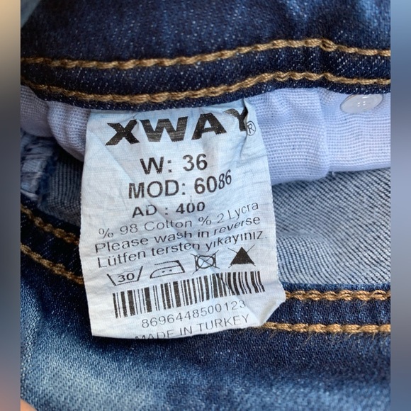 XWay Sernes Clown Car Men’s Skinny Jeans W36 Mod 6086 Patches Frayed Graffiti 29 - Picture 5 of 6